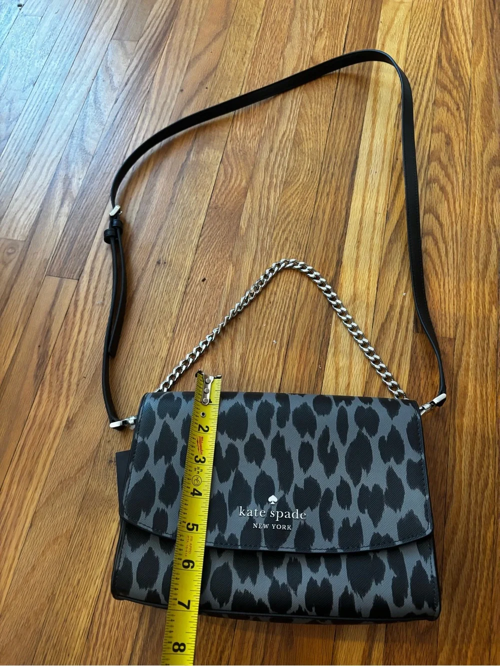 kate spade Gray & Black Leopard Print Crossbody Bag